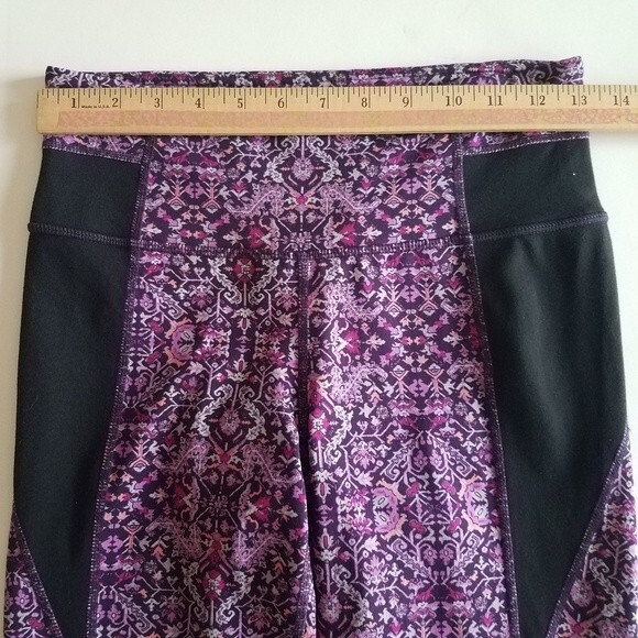 Athleta Leggings Chaturanga Tapestry Purple High-Rise Cropped Leggings Small - Picture 8 of 11